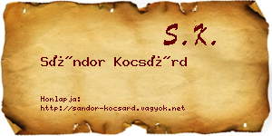 Sándor Kocsárd névjegykártya