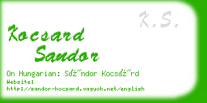 kocsard sandor business card